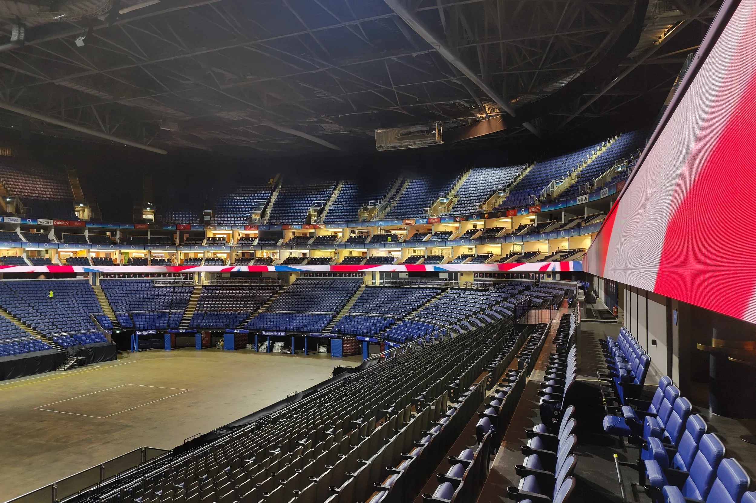 Arenamazing Arena Mid Tier Ribbon Screen at The O2 Arenamazing Arena Mid Tier Ribbon Screen at The O2