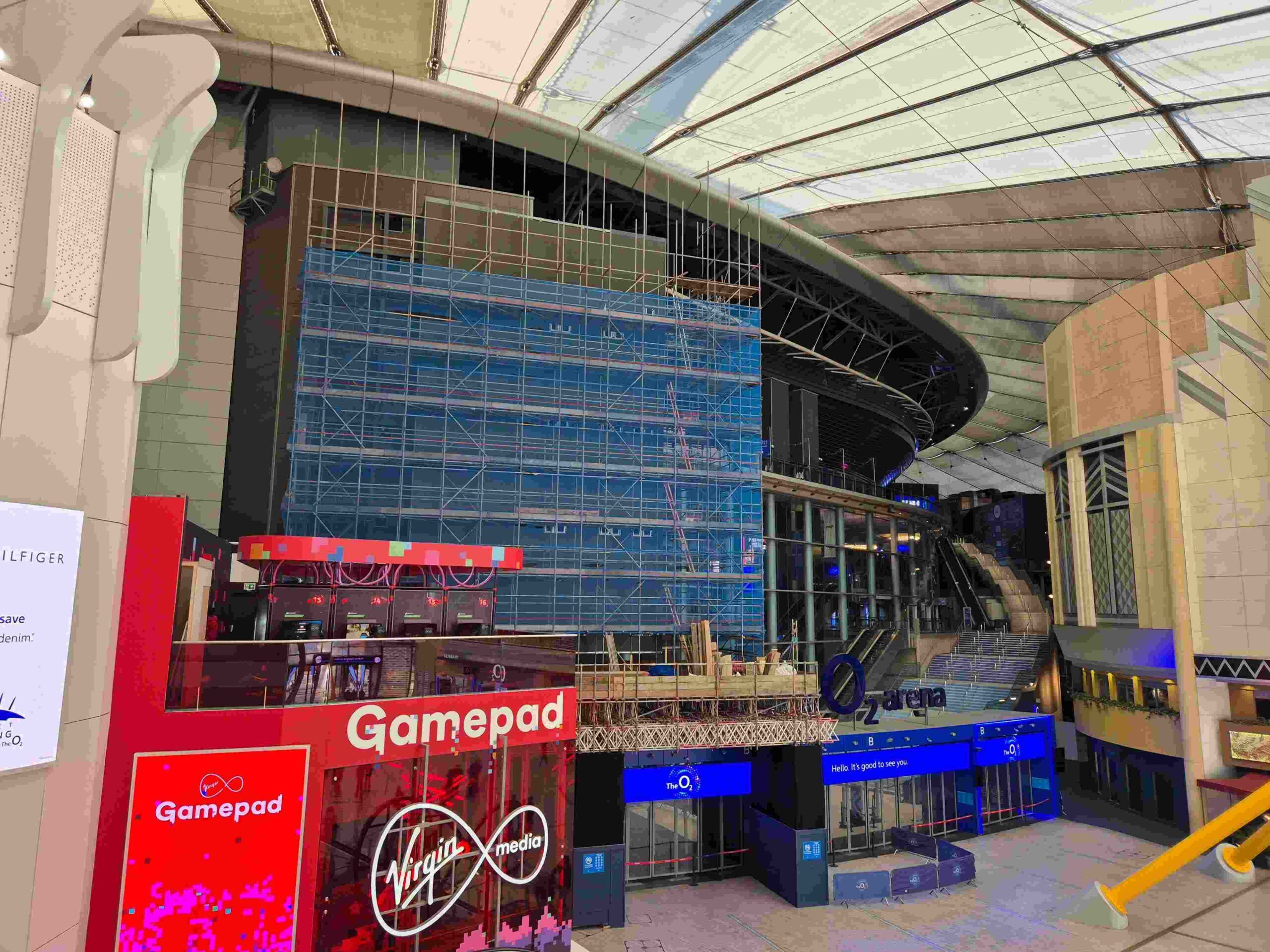 Giant indoor advertising screen The O2 under construction Giant indoor advertising screen The O2 under construction