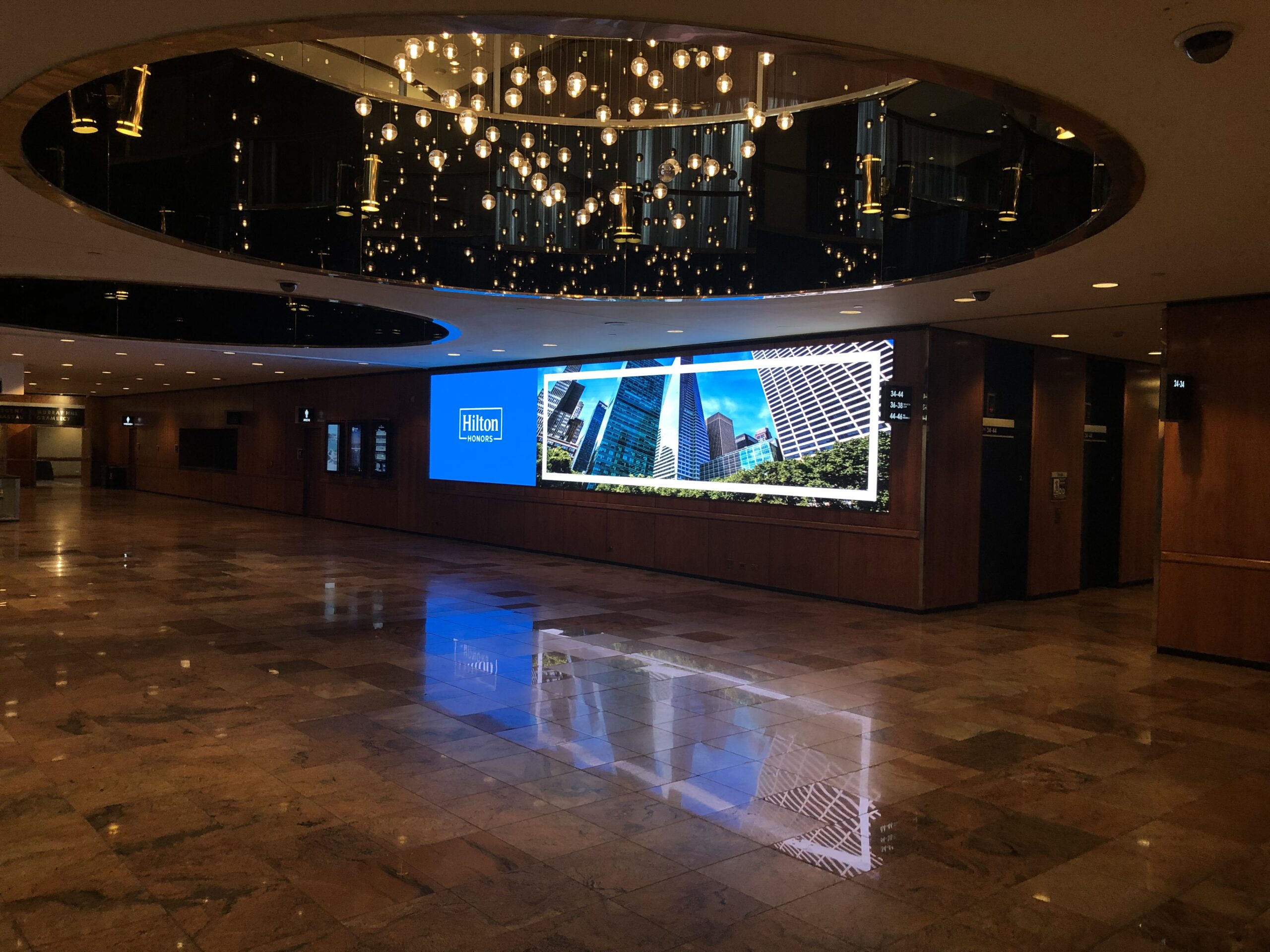 Reception LED screen at Hilton Hotel Reception LED screen at Hilton Hotel