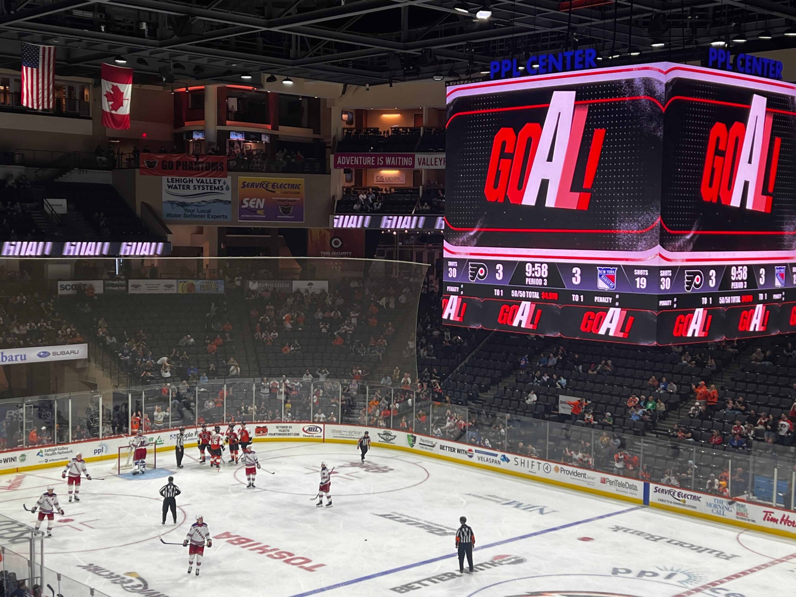 Center-Hung LED display at PPL Center