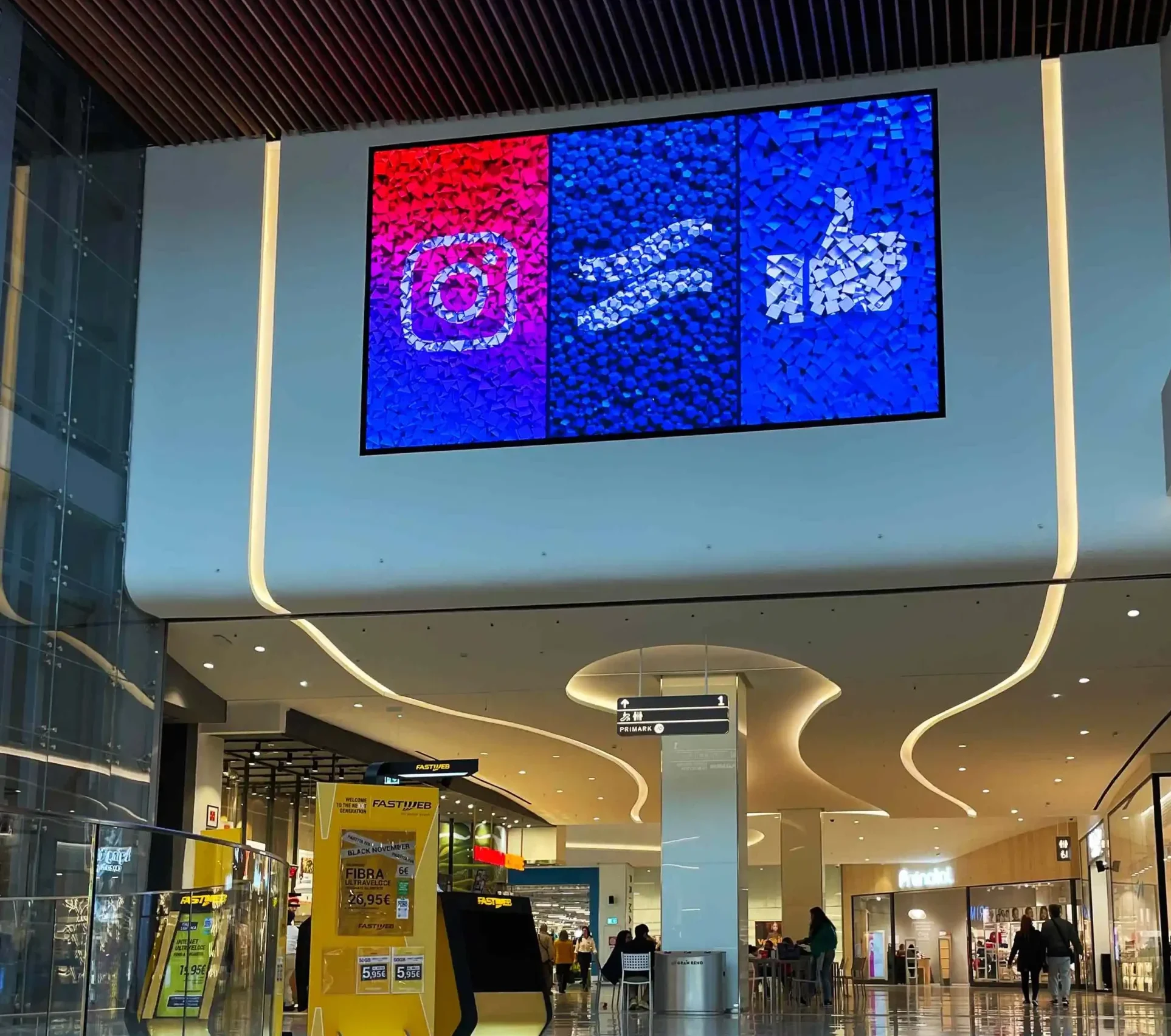 Indoor retail digital signage