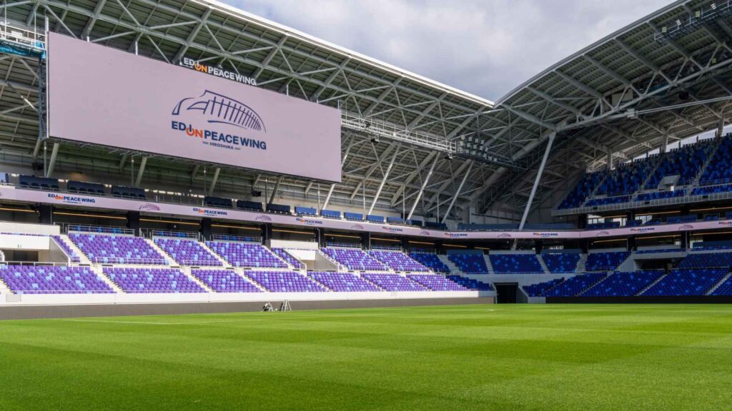 Outdoor LED screen at Hiroshima FC using digiLED's VISION Series