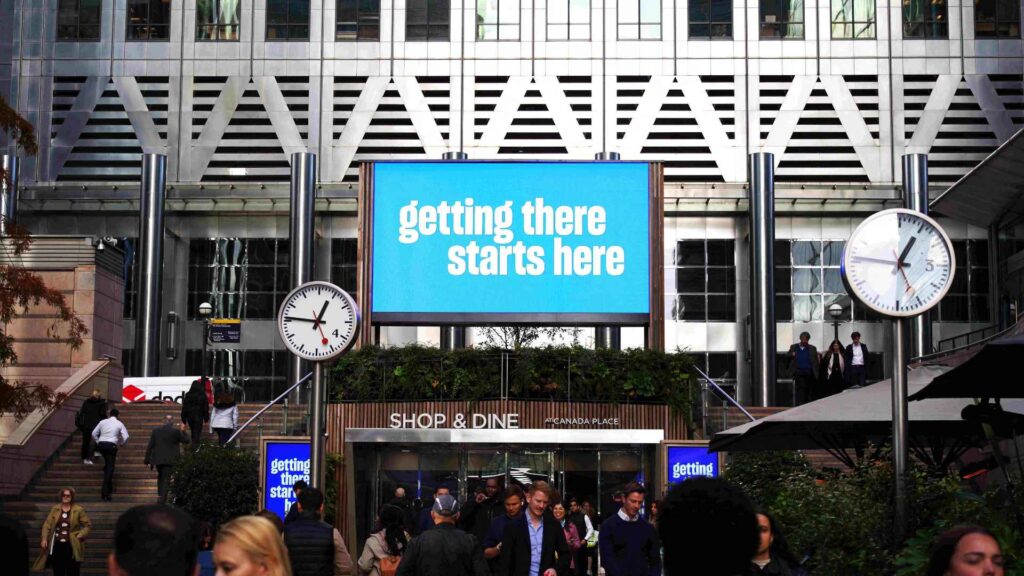 Outdoor LED screen at Canary Wharf using digiLED's VISION Series