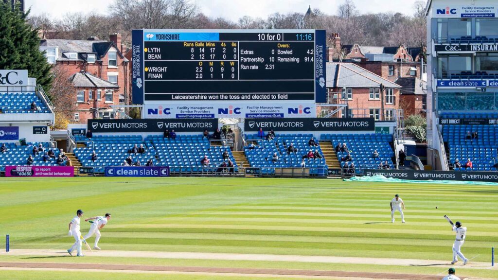 Outdoor LED screen at Yorkshire County Cricket Club using digiLED's VISION Series