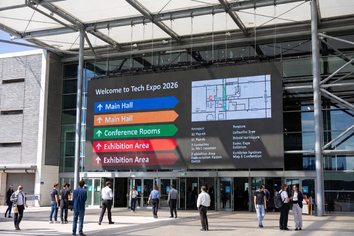 Outdoor way finding LED screen
