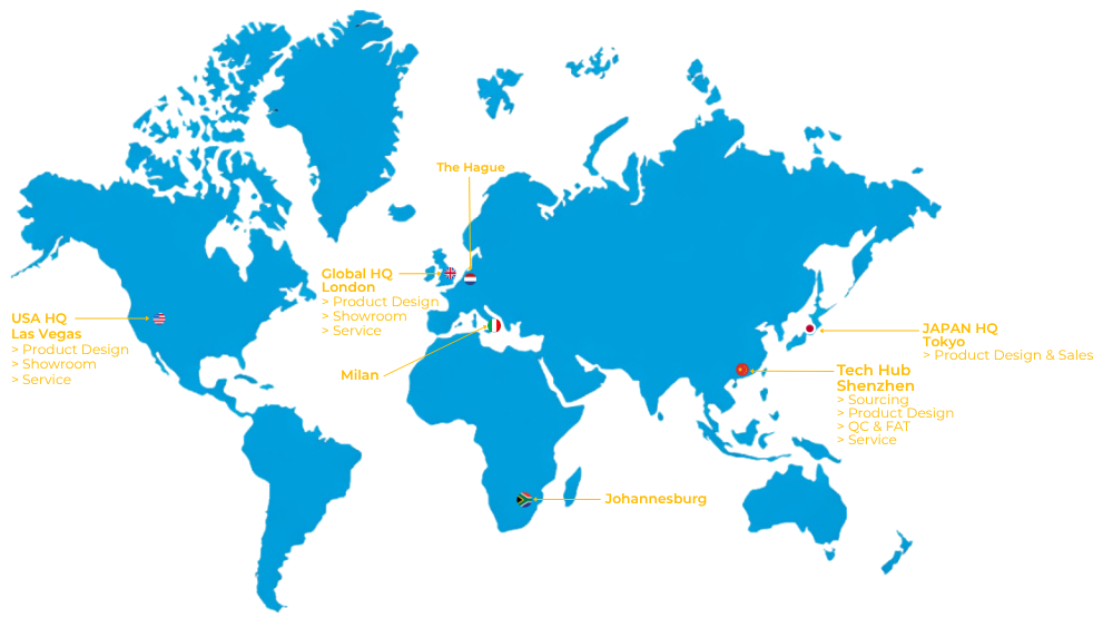 digiLED Global Offices World Map