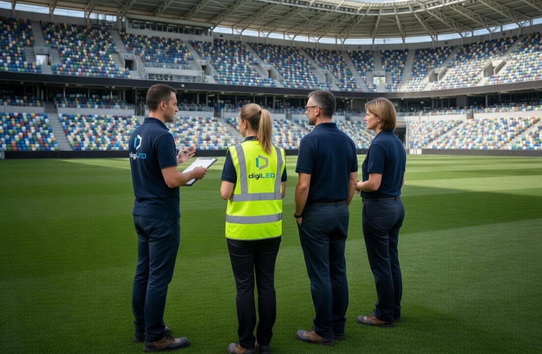Bespoke LED screen design stadium site survey
