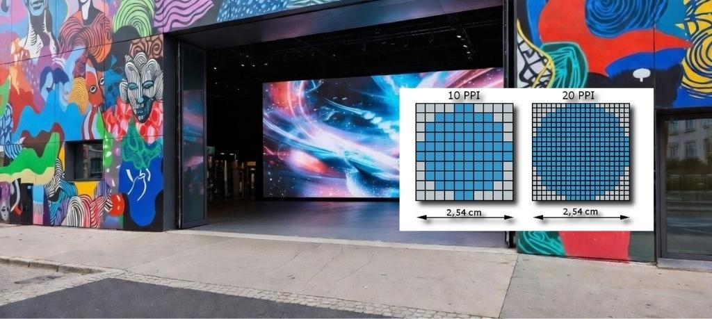 Pixel pitch for immersive spaces
