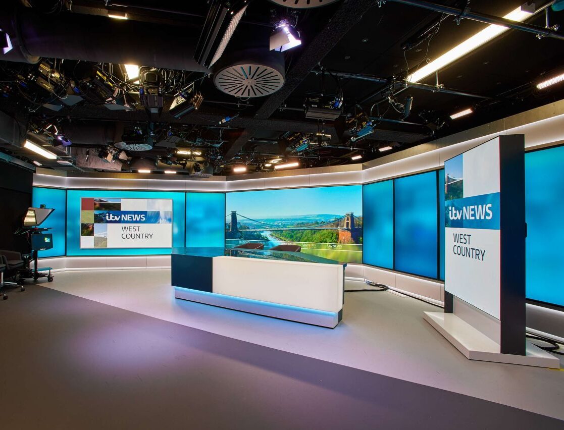 ITV News West Country Broadcast Studio featuring digiLED LED Screens