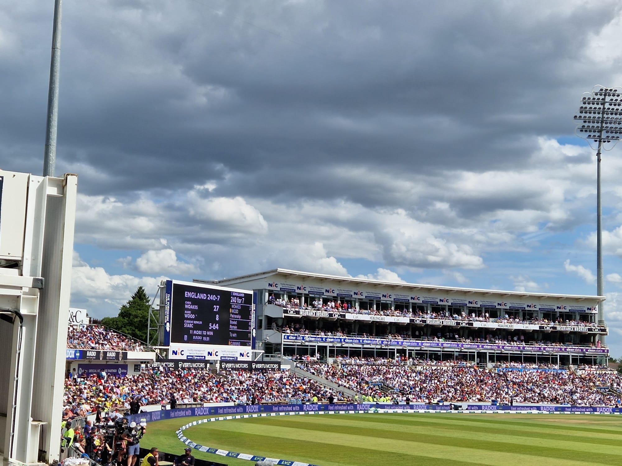 Sports highlight screen at Yorkshire County Cricket Club